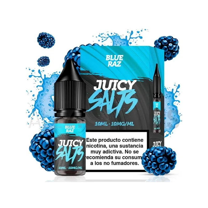 Sales nicotina Blue Razz 10 ml 10/20 mg Juicy Salts con sabor a frambuesas azules Sales nicotina Blue Razz 10 ml 10/20 mg Juicy Salts con sabor a frambuesas azules