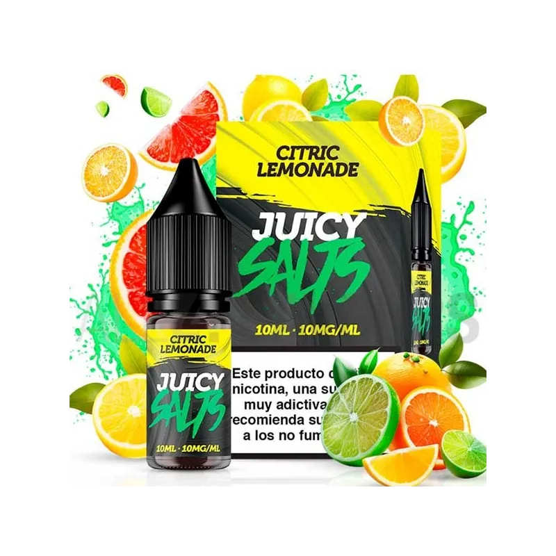 Sales nicotina Citric Lemonade 10 ml 10/20 mg Juicy Salts con sabor a cítricos Sales nicotina Citric Lemonade 10 ml 10/20 mg Juicy Salts con sabor a cítricos