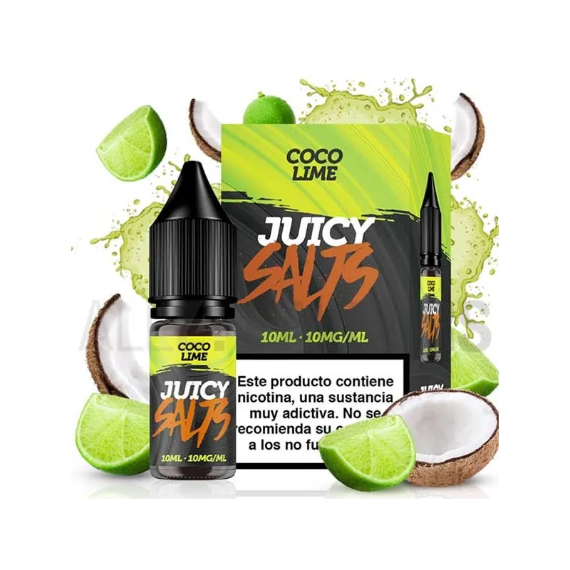 Sales nicotina Coco Lime10 ml 10/20 mg Juicy Salts con sabor a coco y lima Sales nicotina Coco Lime10 ml 10/20 mg Juicy Salts con sabor a coco y lima