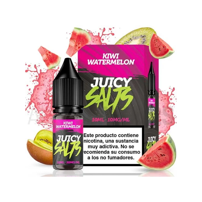 Sales nicotina Kiwi Watermelon 10 ml 10/20 mg Juicy Salts con sabor a kiwi y sandía Sales nicotina Kiwi Watermelon 10 ml 10/20 mg Juicy Salts con sabor a kiwi y sandía