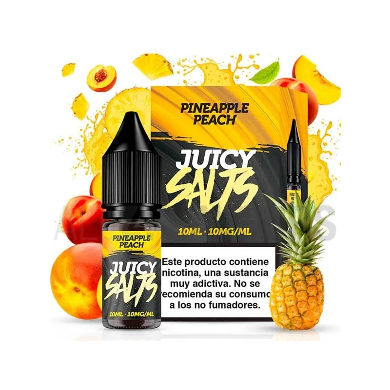 Sales nicotina Pineapple Peach 10 ml 10/20 mg Juicy Salts con sabor a piña y melocotón Sales nicotina Pineapple Peach 10 ml 10/20 mg Juicy Salts con sabor a piña y melocotón