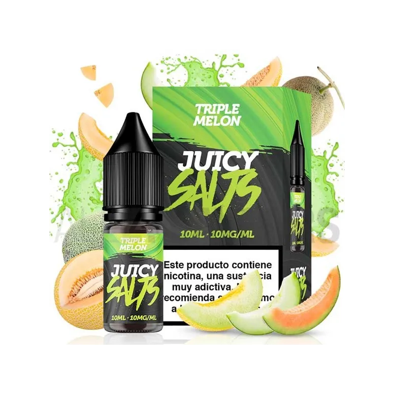 Sales nicotina Triple Melon 10 ml 10/20 mg Juicy Salts con sabor a melón Sales nicotina Triple Melon 10 ml 10/20 mg Juicy Salts con sabor a melón