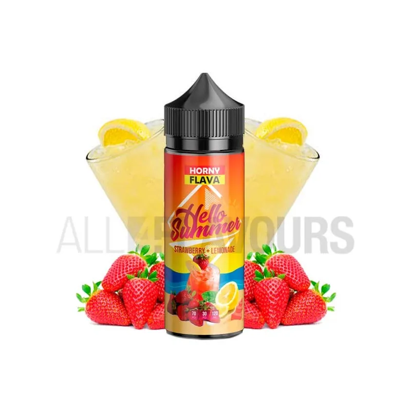 Líquido vaper sin nicotina Strawberry Lemonade 100 ml Horny Flava sabor limonada y fresas Líquido vaper sin nicotina Strawberry Lemonade 100 ml Horny Flava sabor limonada y fresas