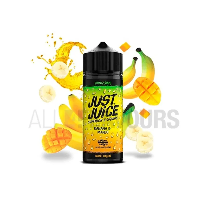 Líquido vaper Banana Mango 100 ml Just Juice sin nicotina sabor a mango y plátano Líquido vaper Banana Mango 100 ml Just Juice sin nicotina sabor a mango y plátano