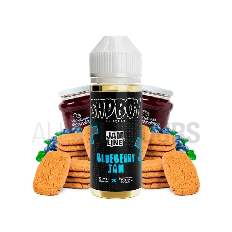 Líquido vaper sin nicotina con sabor a galletas y mermelada de grosella Blueberry Jam Cookie Butter 100 ml Sad Boy Líquido vaper sin nicotina con sabor a galletas y mermelada de grosella Blueberry Jam Cookie Butter 100 ml Sad Boy