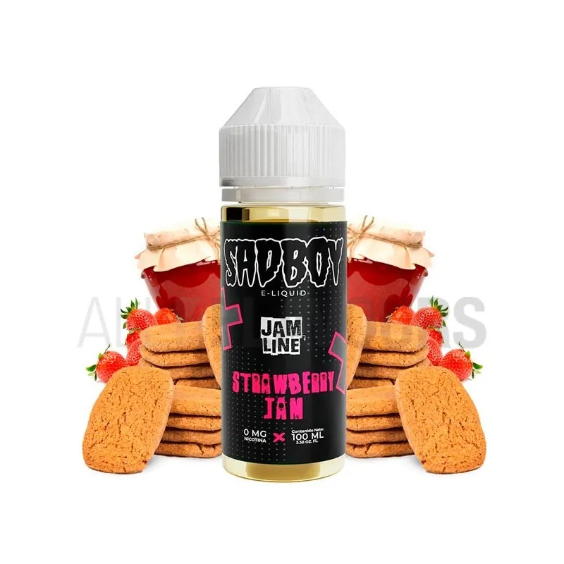 Líquido vaper sin nicotina con sabor a galletas y mermelada de fresas Strawberry Jam Cookie 100 ml Sadboy Líquido vaper sin nicotina con sabor a galletas y mermelada de fresas Strawberry Jam Cookie 100 ml Sadboy