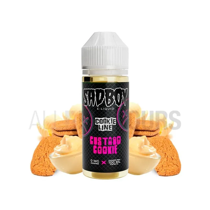 Líquido vaper sin nicotina con sabor a galletas con vainilla Custard Cookie 100 ml Sadboy Líquido vaper sin nicotina con sabor a galletas con vainilla Custard Cookie 100 ml Sadboy
