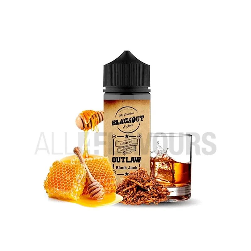Líquido vaper Black Jack 100 ml Blackout sin nicotina sabor a tabaco con miel y brandi Líquido vaper Black Jack 100 ml Blackout sin nicotina sabor a tabaco con miel y brandi