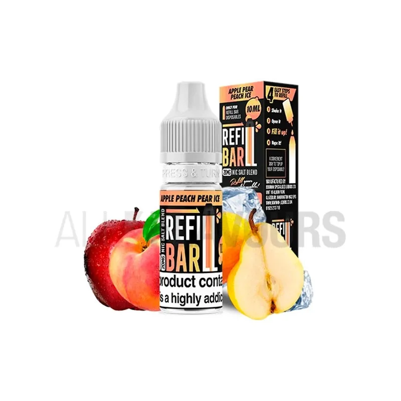 líquido vaper sales nicotina Refill Bar sabor refresco a pera, manzana y melocotón ice líquido vaper sales nicotina Refill Bar sabor refresco a pera, manzana y melocotón ice