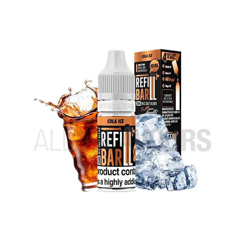 líquido vaper sales nicotina Refill Bar sabor a refresco de cola líquido vaper sales nicotina Refill Bar sabor a refresco de cola