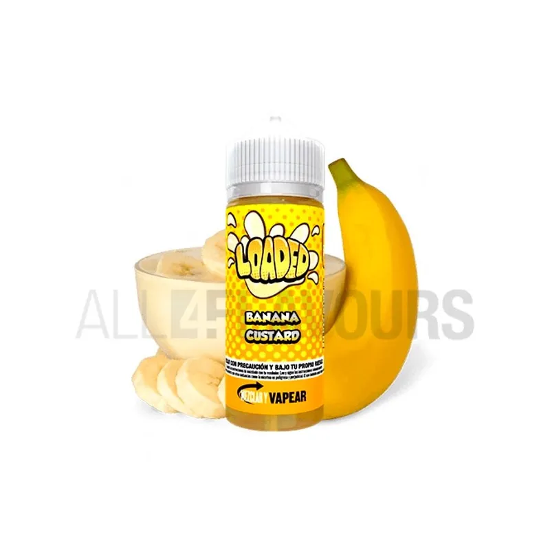 líquido vaper sin nicotina Banana Custard 100 ml Loaded sabor a natillas con plátano líquido vaper sin nicotina Banana Custard 100 ml Loaded sabor a natillas con plátano