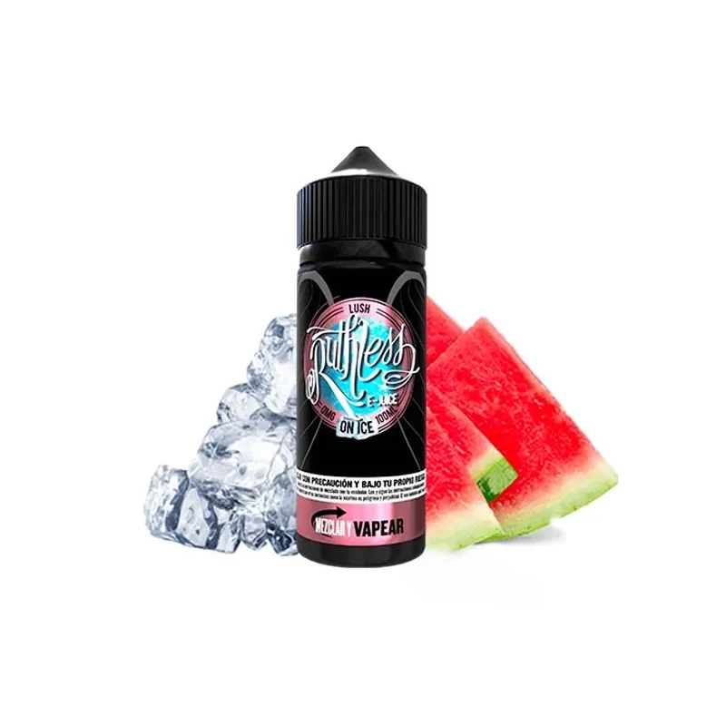 Líquido vaper sin nicotina sabor a sandía fresca Lush On Ice 100 ml Ruthless Líquido vaper sin nicotina sabor a sandía fresca Lush On Ice 100 ml Ruthless