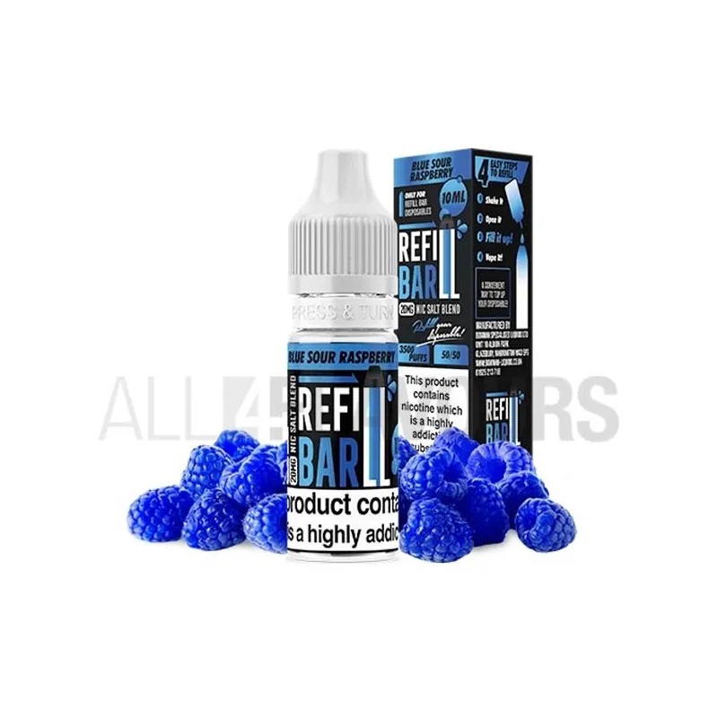 Líquido sales nicotina sabor a frambuesas azules agrio Refill Bar Líquido sales nicotina sabor a frambuesas azules agrio Refill Bar