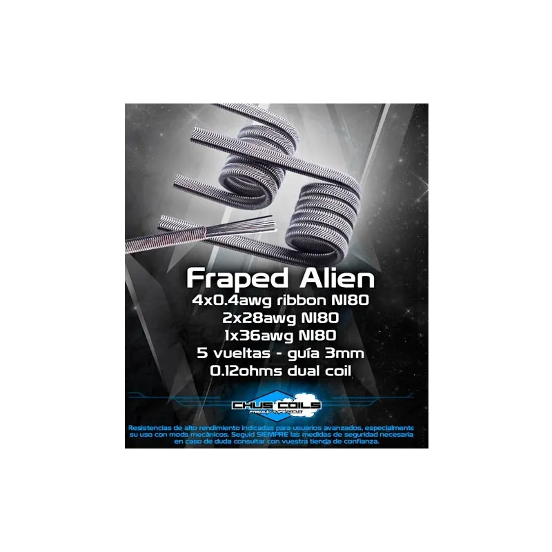 resistencias artesanales Fraped Alien Chus Coils fabricados con hilos de primera calidad resistencias artesanales Fraped Alien Chus Coils fabricados con hilos de primera calidad