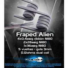 resistencias artesanales Fraped Alien Chus Coils fabricados con hilos de primera calidad