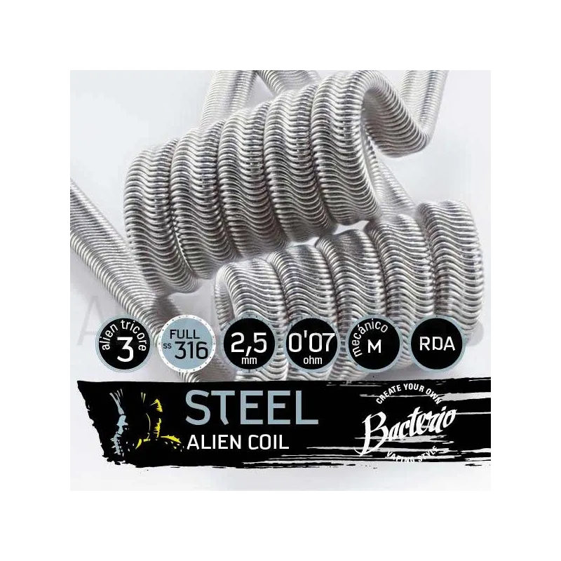 Bacterio Coils Steel Alien Triple Núcleo 0.07 Ohm