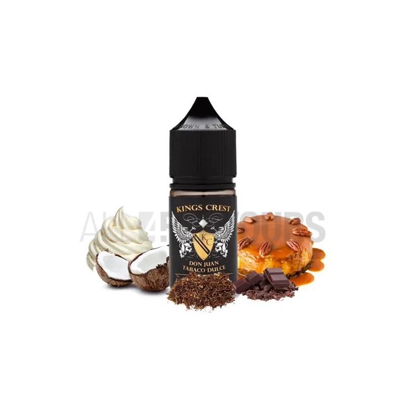Aroma vapeo 30 ml don juan tabaco dulce de la marca americana Kings Crest Aroma vapeo 30 ml don juan tabaco dulce de la marca americana Kings Crest