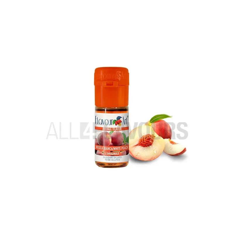 Aroma vapeo melocotón blanco 10 ml de la marca Italiana Flavour art Aroma vapeo melocotón blanco 10 ml de la marca Italiana Flavour art